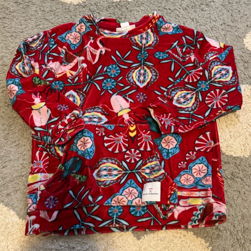 Reima x Klaus Haapaniemi Toddler & Kids Velour Sweater - Kukitus - Deep Red / 5T